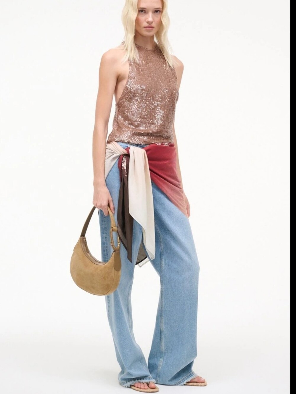 Staud Alden Suede Shoulder Bag In Hazel - Picture 10 of 10